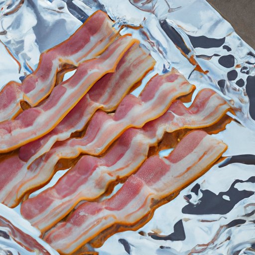 Place bacon strips on foil